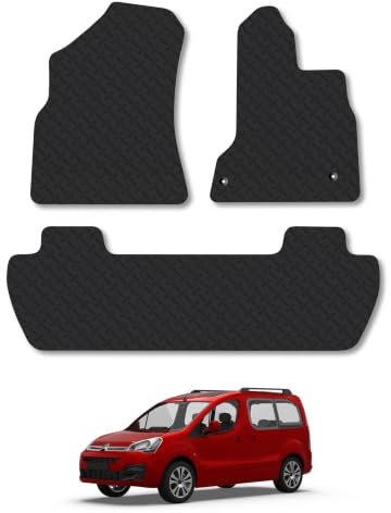 Citroen Berlingo MultiSpace (2008-2018) 5mm Rubber Car Mats | Heavy Duty Rubber Tailored Fit Floor Mats Full Coverage Durable Waterproof Accessories Easy Clean Anti Slip Made in the UK
