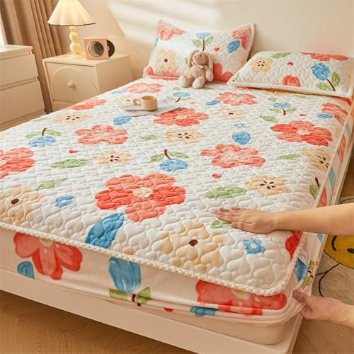 JIANINGHOME Warme Spannbettlaken 150x200,Spannbettlaken Plüsch Flauschig Fleece Winter Spannbetttuch Cashmere Touch Flanell Bettlaken