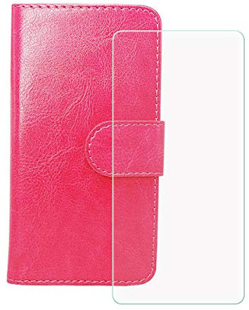 LCEHTOGYE Displayschutz für Hammer Blade Va 5G + Hülle, Handyhülle Schutzhülle Cover PU Case Handytasche - Gehärtetes Folie Schutzfolie RYPT - Rot