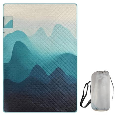 TOMSHOO Camping Decke, Ultraleicht Kleines Packmaß Reisedecke Thermodecke Picknickdecke mit Reißverschlusstasche, Wasserdicht & Warme Thermo Reise Blanket für Outdoor, Travel, Picnic, mehr