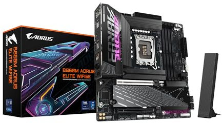 GIGABYTE B860M AORUS Elite WIFI6E Intel Core Ultra (Series 2) LGA 1851 Motherboard, mATX, DDR5, 3X M.2, PCIe 5.0, USB-C, WIFI6E, 2.5GbE LAN, EZ-Latch