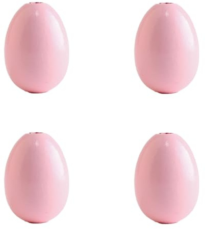 Whakano 20 Stück Osterei Holzperlen für Auffädeln,Ei Perlen mit Loch,Abstandsperlen Makramee Bastelperlen für Ostern DIY Handgefertigte Handwerk Dekor,Halsketten Ohrringe,Schmuckherstellung,Hellrosa
