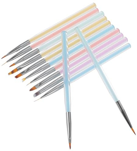 LIFKOME 12piezas Pinceles Uñas Pincel Delineador De Uñas De Para Esmalte De Gel Fácil De Usar Para Principiantes y Profesionales