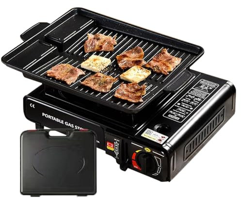 Hornillo de Camping | Horno Portátil Para Acampada | Quemador Ajustable Con Control De Temperatura, Accesorios Cocina Al Aire Libre Para Barbacoa Jardín Y