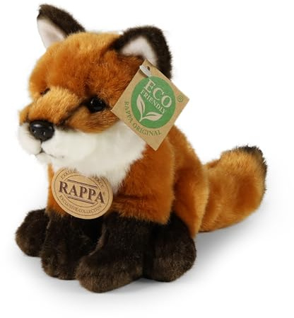 RAPPA Plüsch Fuchs sitzend 18 cm, Kuscheltier, Plüschtier, Stofftier, UMWELTFREUNDLICH