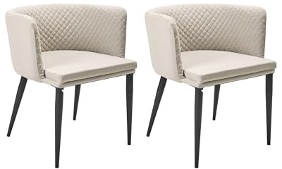 Beliani Set of 2 Modern Outdoor Indoor Armchairs Fabric Black Frame Beige Limasson