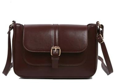 XYNM Handtasche Frauen Vintage Pu Leder Schulter Crossbody Bag Trend Mode Kleine Retro Messenger Handtasche-dunkelbraun-24x5x15cm
