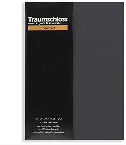 Traumschloss Spannbetttuch »Comfort« 100% Baumwolle | Edel-Jersey | bügelfrei | anthrazit | 180-200x200cm