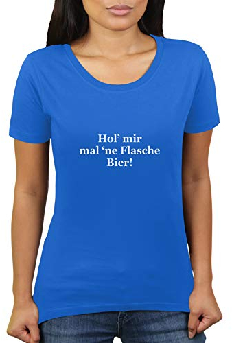 HOL' Mir mal 'ne Flasche Bier - Damen T-Shirt von KaterLikoli, Gr. XL, Royal Blue