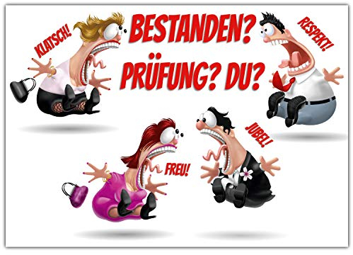 A4 XXL Glückwunschkarte zur bestandenen Prüfung KOLLEGEN mit Umschlag - edle Klappkarte zum Abschluss Karte Prüfung bestanden Karte von BREITENWERK