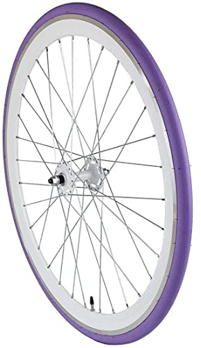 Redondo 28 Zoll Vorderrad Singlespeed Fixie Laufrad Felge Weiß + Lila Reifen
