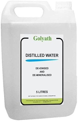 5L Distilled Water – 100% Pure Distilled Water, Steam Distilled – Lab Tested, Deionised – CPAP, Irons, Cleaning, UK Made