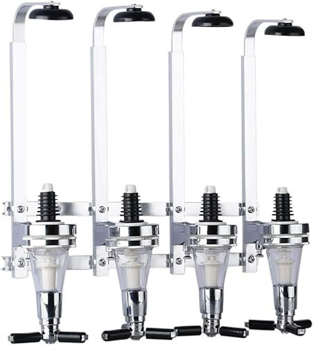 Wall Mounted Bottle Stand Optic Dispenser Drinks Wine Spirits Steel Bar Butler Stand Drinks Wine Dispenser Home Bar (4 Bottles)