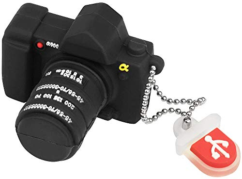 BORLTER CLAMP 32GB USB-Stick Süßes Kamera Geformt USB-Flash-Laufwerk USB 2.0 Speicherstick für Externe Datenspeicher, Schwarz