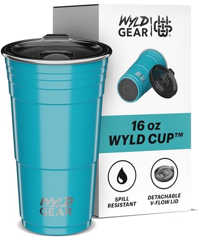 Wyld Gear Wyld Cup – Vakuumisolierter Becher aus Edelstahl, Partybecher mit Deckel, 473 ml, Blaugrün