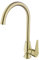 LARDECOR - Grifo de Cocina Moderno de Acero Inoxidable, Caño Alto Giratorio 360°, Grifo Monomando para Fregadero sin Plomo, Bajo Consumo, Mangueras Internas Flexibles y Antitorsión (Svartifoss, Gold)