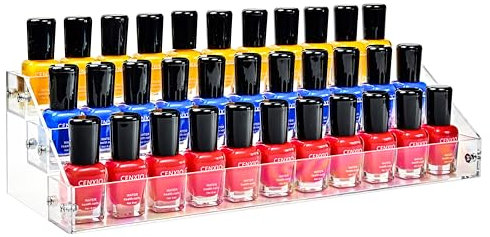 Kingtaily 3 Layers Stand Shelf Holder Clear Acrylic Rack for Nail Polish Organizer Essential Oil Storage Sunglasses Makeup