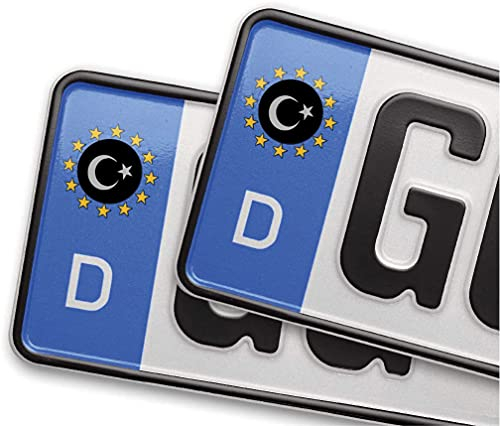 Kennzeichen Aufkleber Sticker für EU Feld Nummernschild Türkei Flagge