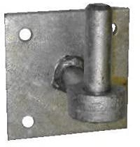 2 x Heavy Duty Galvanised 19mm Hook on 4 x 4 Plate with Extended Shoulder - Farm/Field Gate Square Hanger