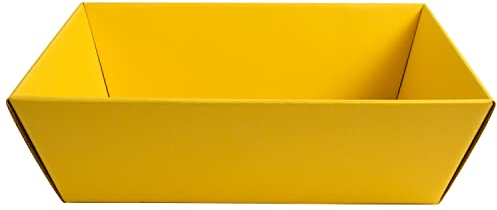 10 x PresentFill® Präsentkorb Sonnengelb Gelb leer ohne Inhalt - Geschenkkorb aus umweltfreundlichen 100% Recycling Karton Wellpappe - rechteckig - in verschiedenen Farben - Made in Germany