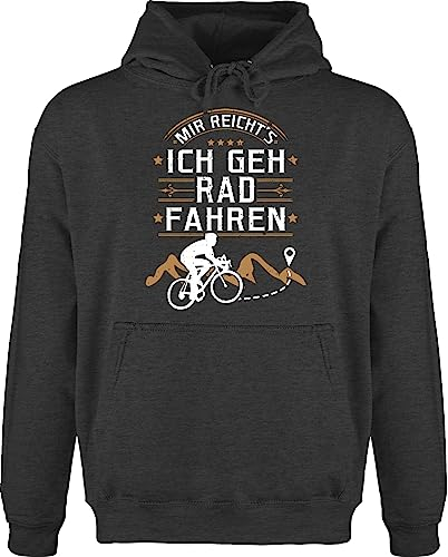 Hoodie Herren Pullover Männer - Fahrrad Bekleidung Radsport - Mir reicht's ich geh Rad fahren - L - Anthrazit meliert - fahr hoddies/pullies fahrradfahren reichts mountainbiken jh001 mountainbike