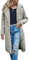 OMZIN Damen Faux Fur Cardigan Outwear Open Front Teddy Coat Fleece Einfarbiger Mantel Hellgrau L