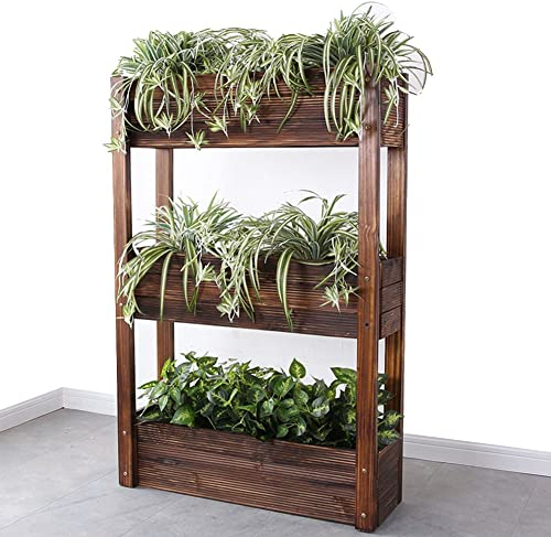 Vertikales Hochbeet, Hochbeet Pflanzkübel Gartenpflanzer mit 3 Behältern Blumenkasten Garten Erhöhter freistehender Kräuter-Pflanzkasten für den Anbau von Gemüse, Erdbeeren, Blumen