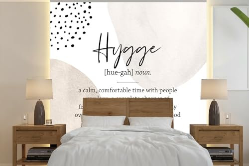 Selbstklebend Tapete Wandpapier Wandaufkleber Fototapete Tapeten Wanddeko 350x350 cm Hygge - Kerzen - Sprichwörter