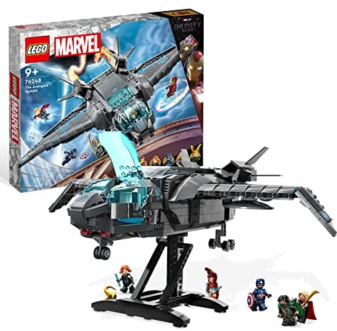 LEGO Marvel The Avengers Quinjet, Spaceship Building Toy for Kids, Boys & Girls with Thor, Iron Man, Black Widow, Loki and Captain America Minifigures, Inifinity Saga Set 76248
