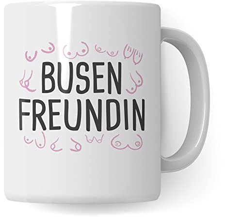 Busenfreundin Tasse Freundin Kaffeetasse Busenfreundin Kaffee-Becher Body Positivity BFF Acceptance Brüste Zeichnungen (Weiß/Weiß)