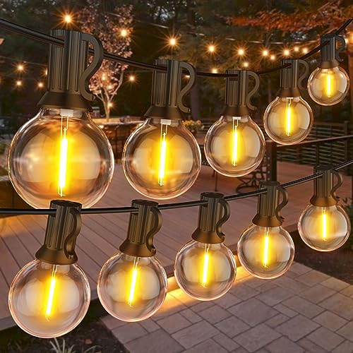 Lichterkette Außen, 36m/120FT Lichterkette Outdoor Glühbirne IP45 wetterfest Innen/Außen 60+2 G40 LED Birnen Lichterketten Außen Strom für Weihnachtsdeko, Party, Garten, Terrasse, Hochzeiten, Zimmer