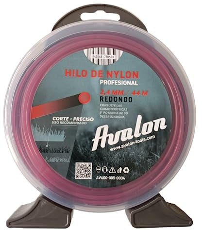 Avalon - Filo Rotondo in Nylon Universale per decespugliatore e Tosaerba (2,4 mm x 44 m)