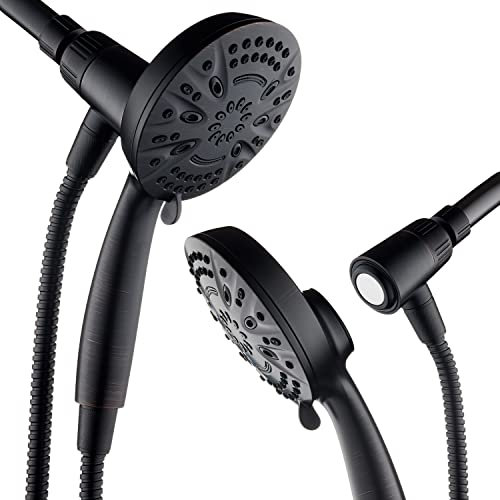 AquaDance Magnetisches Führungssystem – Hochdruck-Handbrause mit 8 Einstellungen, riesige 12,7 cm große Oberfläche, magnetische Halterung, extra langer 182,9 cm Edelstahlschlauch/ORB-Finish