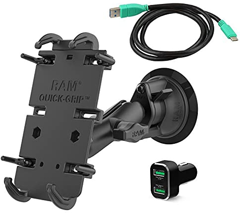 RAM MOUNTS UNPKD Quick-Grip XL with Suction Cup Mount and QC CIG, RAM-B-166-PD4-2QCCIGU