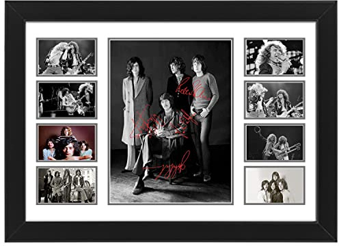 AllStarMedia Tribute to Led Zeppelin Inspired Collage Poster Print | Fan Art Style Classic Rock Band Wall Art | Limited Edition Music Gift & Home Décor for Fans & Collectors | A4 Framed (30 x 21 CM)