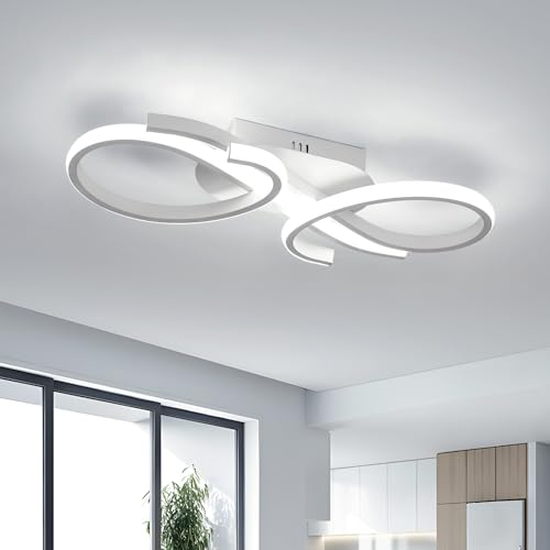 Comely LED Deckenlampe, 36W LED Deckenleuchte Modern, Weiße Acryl Deckenbeleuchtung für Schlafzimmer, Küche, Flur, Wohnzimmer, Bad, 6500K Kaltesweiß