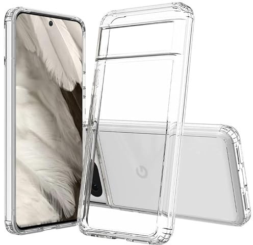 JT Berlin Pankow-Clear Hülle Google Pixel 8 Case Transparent, TPU & Glas | Schutzhülle für Pixel 8, Wireless-Charging kompatibel, kratzfestes Acrylglas mit 2H Härtegrad, Anti-Fingerabdruck Finish