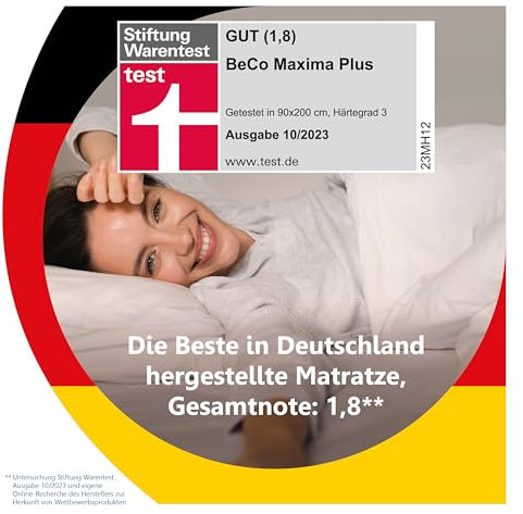 BeCo Federkernmatratze Maxima Plus, 22 cm hoch, Größe:120 x 200 cm, Härtegrad:H3 (80 kg - 120 kg)