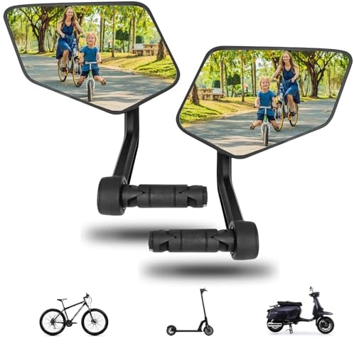 REEZER Fahrradspiegel links mit extra großer Spiegelfläche - 360° verstellbarer Fahrrad Spiegel für E-Bike & E-Scooter Lenker - Rückspiegel kompatibel mit allen Modellen - E-Bikes Zubehör - SET
