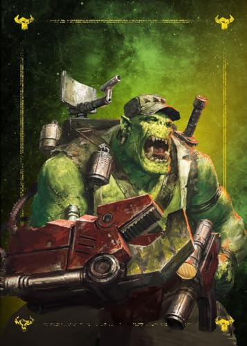 Displate Offiziell Warhammer MetallPoster Magnetische Befestigung Inklusive Lizenziert Bilder Hochwertiges Poster Warhammer - Xenos - Ork Kommando Nob Poster 45 cm x 32 cm