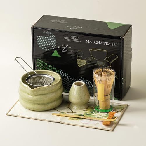 Pasdrucn Accesorios Para La Ceremonia Matcha, Juego Matcha De Escoba Matcha, Cuenco Matcha, Colador Matcha, Cuchara Y Soporte De Escoba, Juego De Escoba Matcha, Juego De Batidores Matcha, Accesorios