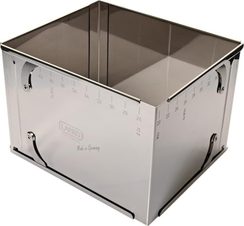 Lares Backform/Backrahmen eckig, Höhe: 18cm, mit Klemmung zum fixieren - aus rostfreiem Edelstahl - verstellbare Größe - Made in Germany