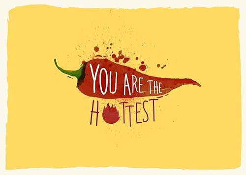 Gutsch Verlag Liebeskarte: Humorvolle Chilischoten-Postkarte für heiße Flirtmomente mit You Are The Hottest Botschaft