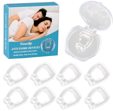 Magnetischer Anti Schnarch Nasenspreizer Nasendilatator - 8 Stück Wiederverwendbare Silikon Nasenclips gegen Schnarchen | Für Bessere Atmung und Erholsamen Schlaf bei Frauen und Männern