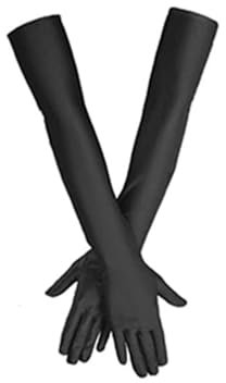 JchEnye Guantes Largos, 1 Par de Guantes, Elegantes Guantes de Noche Clásicos de Satén para Damas, Guantes Clásicos de Fiesta de Ópera de los Años 20, Halloween, Disfraces de Mardi Gras