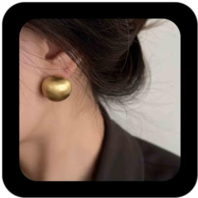 Enautoabs Minimalistische Halbe Kugel Ohrstecker Gold Gebürstet Kugel Ohrringe Metall Runde Kugel Form Ohrringe Große Kugel Kuppel Ohrringe Schmuck Für Frauen