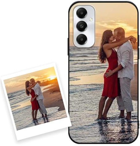 Coiwxmoi Personalisierte Handyhülle für Samsung Galaxy A05s 6,7'', Personalisiert Hülle mit Eigenem Bild Foto Selbst Gestalten Schutzhülle, Individuelle Design Silikon Case für Samsung A05s,Schwarz