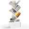 Xbro Libreria a 5 livelli, a forma di albero con cassetto in tessuto, per CD, DVD, in legno, per soggiorno, camera da letto, ufficio, 39 x 19,5 x 89,5 cm, bianco