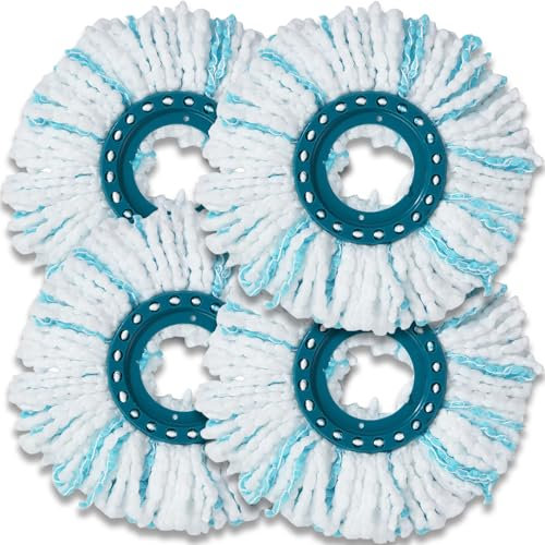 4 pièces Rechange Clean Twist Disc Mop Compatible avec Leifheit Serpillière,Balai Serpillère Microfibre Compatible avec Leifheit Clean Twist Disc Mop Systèmes,pour Tous Types de Sols
