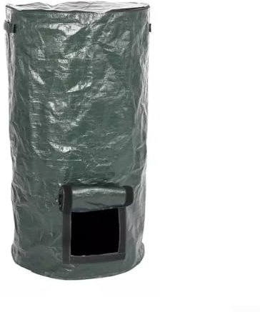 Niceminiwall Garden Compost Bin with Lid Reusable Waste Disposal Bag Outdoor Organic Composter Easy Access Top Zip Skylight Lid Portable Handle PE Material for Kitchen Scraps Yard Waste
